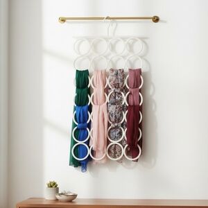 IKEA KOMPLEMENT 27‑Circle Boho Woven Scarf & Accessory Hanger – NWOT